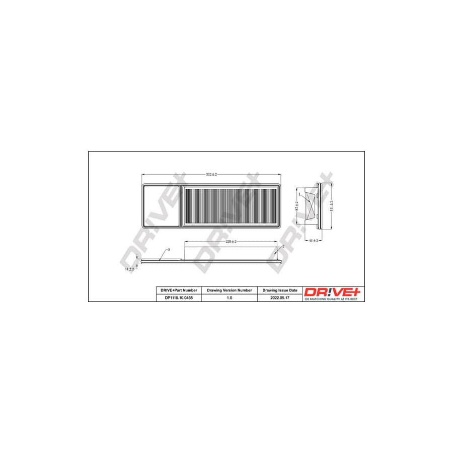 Dr!Ve+ Dp1110.10.0465 Air Filter