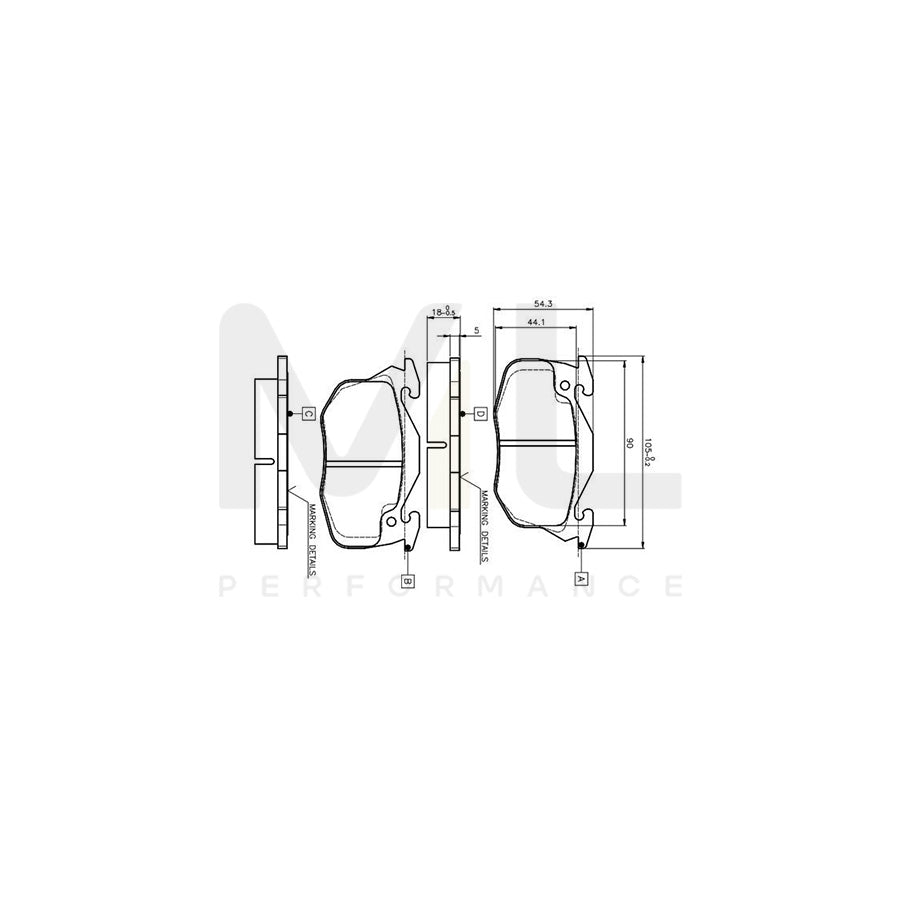 Bosch 0986Tb2009 Brake Pad Set Incl. Wear Warning Contact | ML Performance Car Parts