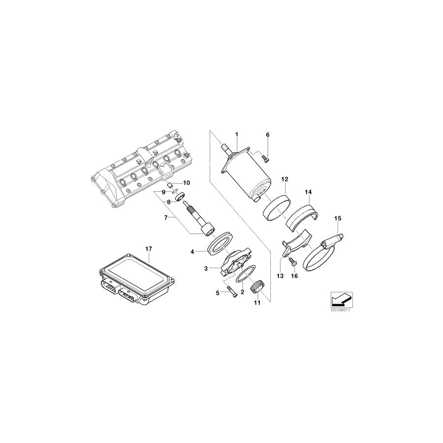 Genuine BMW 11377518288 E65 E66 Support, Top (Inc. Phantom EWB, 760Li & 760i) | ML Performance US Car Parts