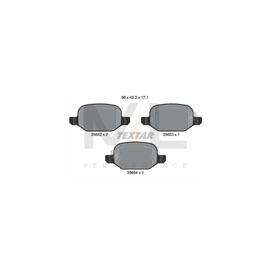 TEXTAR 2565201 Brake pad set for FIAT 500L (351, 352) with acoustic wear warning | ML Performance Car Parts