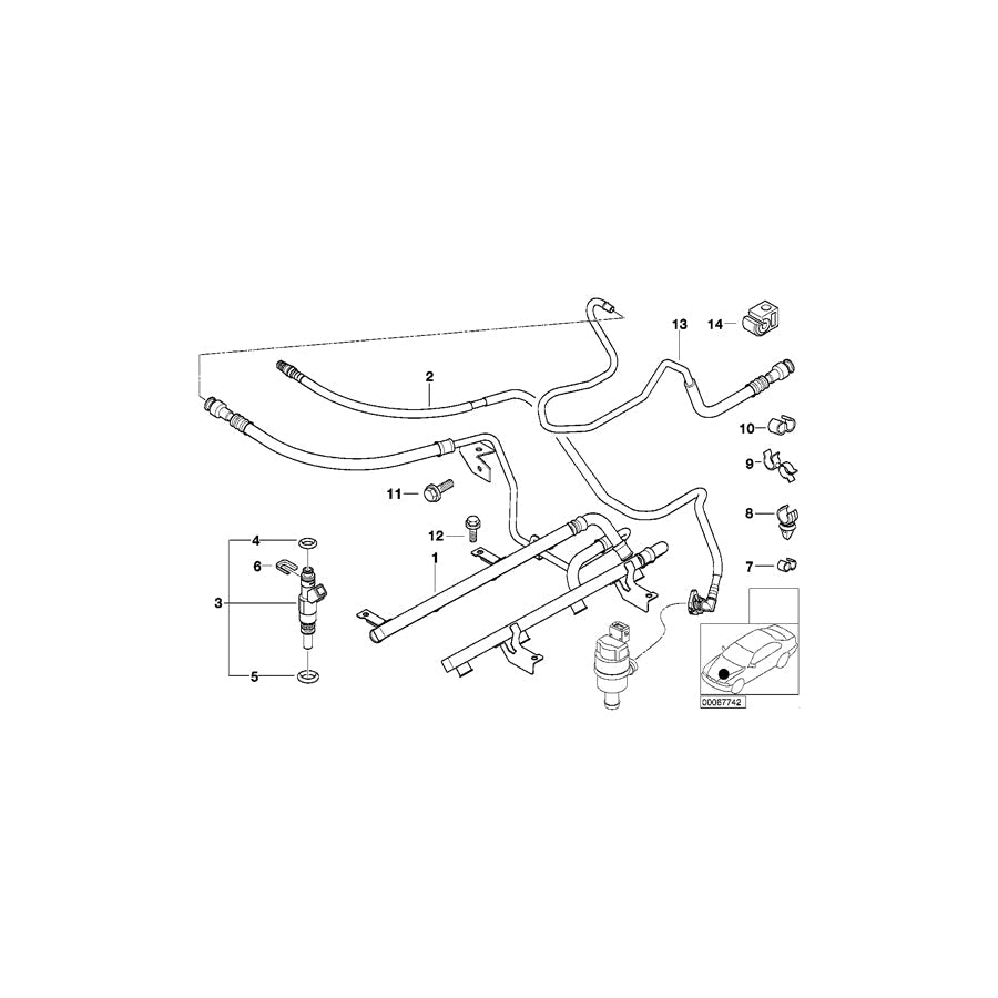Genuine BMW 13311407982 E52 Feed Line (Inc. & Z8) | ML Performance US Car Parts
