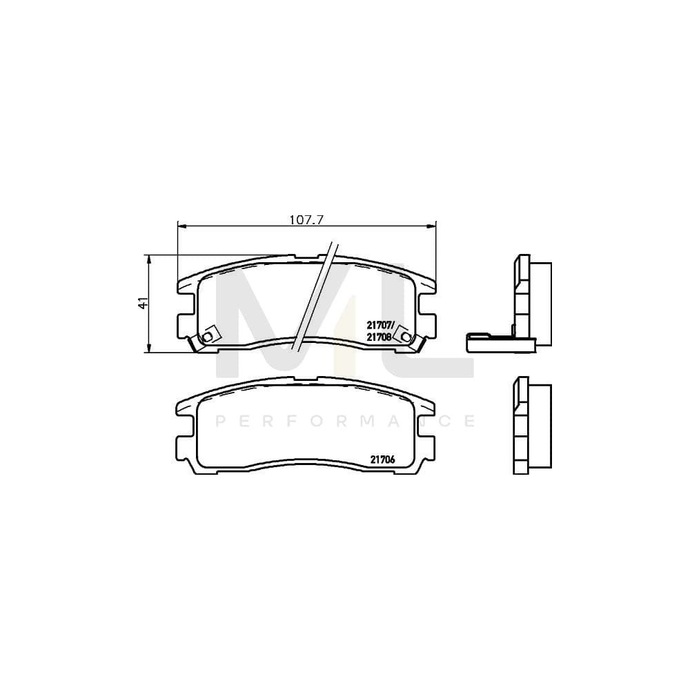 Hella 8DB 355 016-591 Brake Pad Set With Acoustic Wear Warning