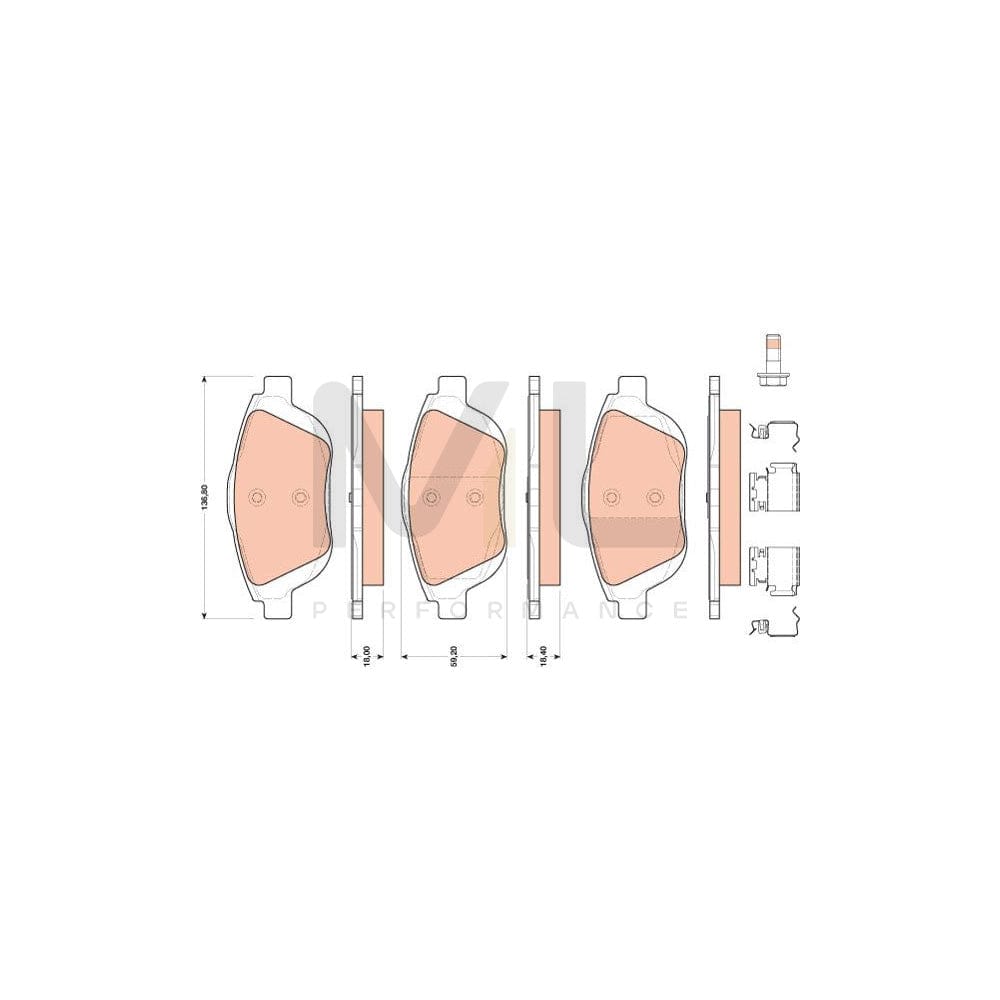 TRW Gdb1819 Brake Pad Set Not Prepared For Wear Indicator, With Brake Caliper Screws, With Accessories | ML Performance Car Parts