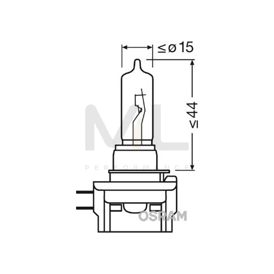 OSRAM ORIGINAL 64243 Bulb, spotlight H9B 12V 65W PGJY-5 3200K Halogen