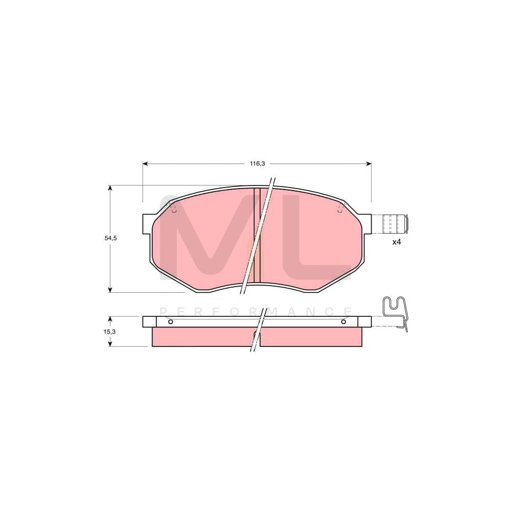 TRW Gdb1026 Brake Pad Set Incl. Wear Warning Contact | ML Performance Car Parts