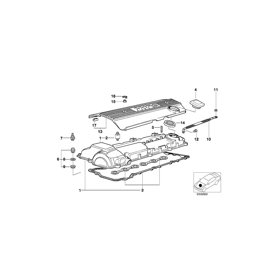 Genuine BMW 11121404466 E36 Cover M-POWER (Inc. M3 & Z3 M) | ML Performance US Car Parts