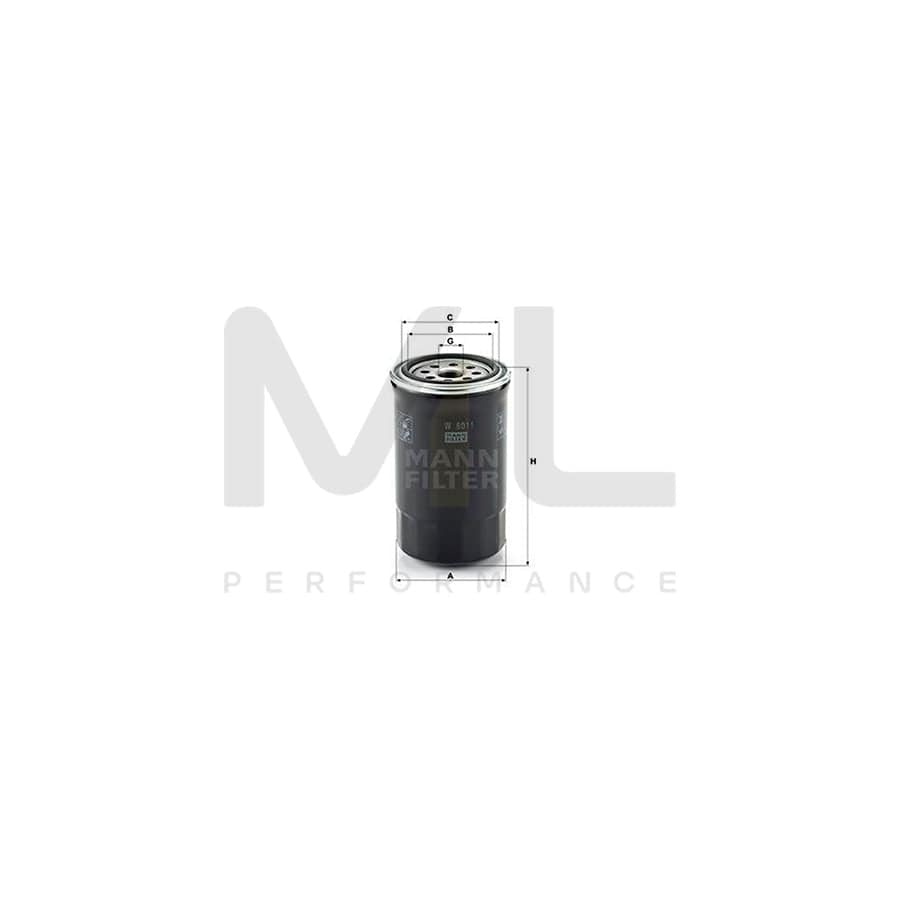 MANN-FILTER W 8011 Oil Filter Spin-on Filter
