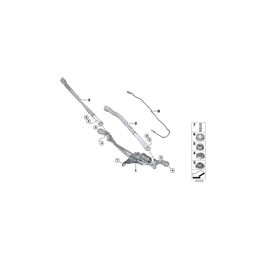 Genuine BMW 61617427901 G20 G21 Wiper System, Complete LL (Inc. M340iX, 320iX & 318d) | ML Performance US Car Parts