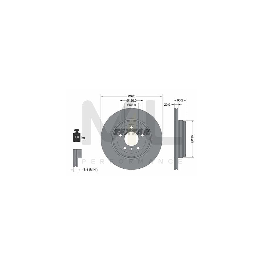 TEXTAR 92122700 Brake Disc Externally Vented, without wheel hub, without wheel studs | ML Performance Car Parts