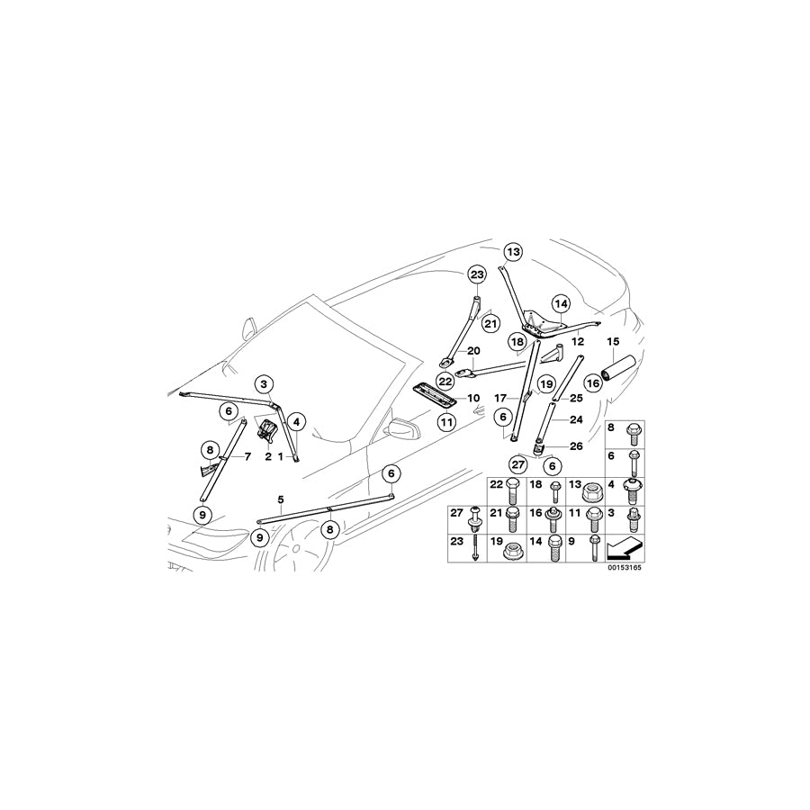 Genuine BMW 51617061510 E64 Pull Rod Right (Inc. 645Ci, 650i & 630i) | ML Performance US Car Parts