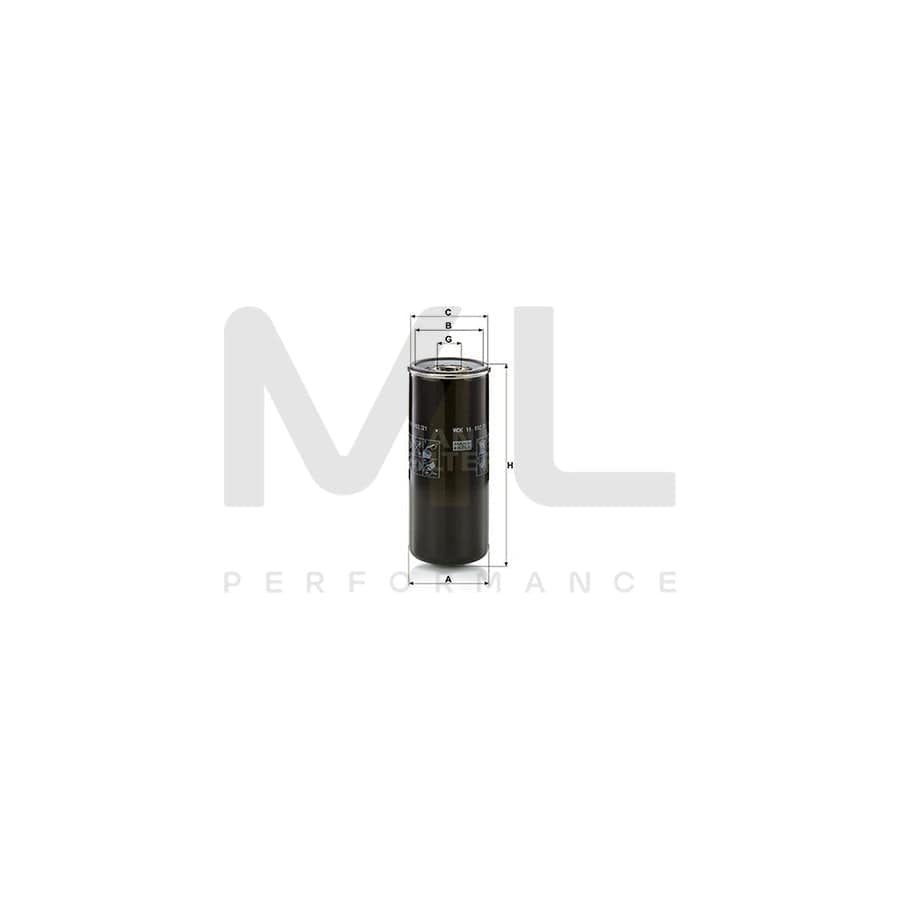 MANN-FILTER WDK 11 102/21 Fuel filter Spin-on Filter