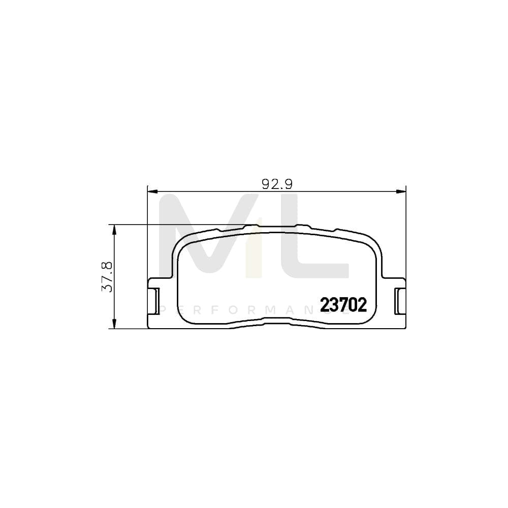 Hella 8DB 355 011-001 Brake Pad Set Not Prepared For Wear Indicator