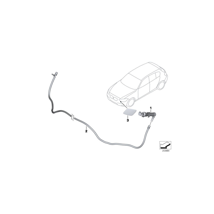 Genuine BMW 61677478935 F34 Telescoping Nozzle, Left (Inc. 330iX, 340iX & 320i) | ML Performance US Car Parts