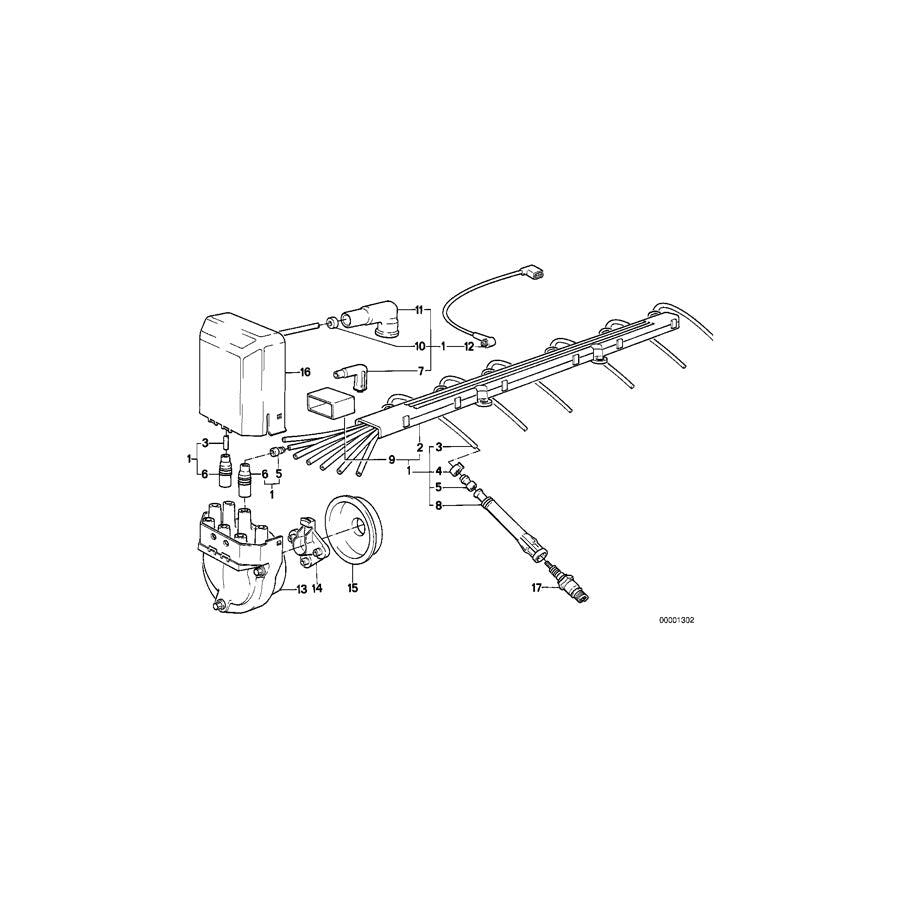 Genuine BMW 12121720530 E34 Ignition Wiring (Inc. 520i & 525i) | ML Performance US Car Parts