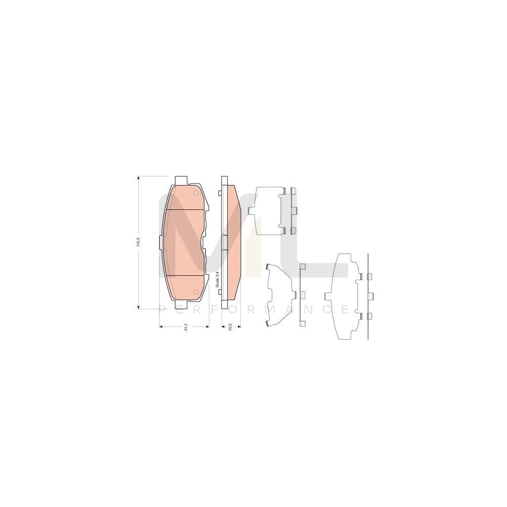 TRW Gdb3406 Brake Pad Set For Mazda Mpv Ii (Lw) Not Prepared For Wear Indicator | ML Performance Car Parts