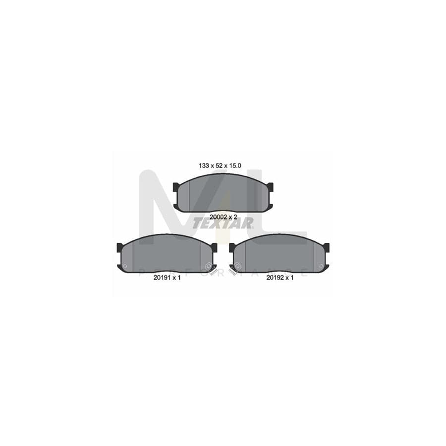 TEXTAR 2000201 Brake pad set with acoustic wear warning | ML Performance Car Parts