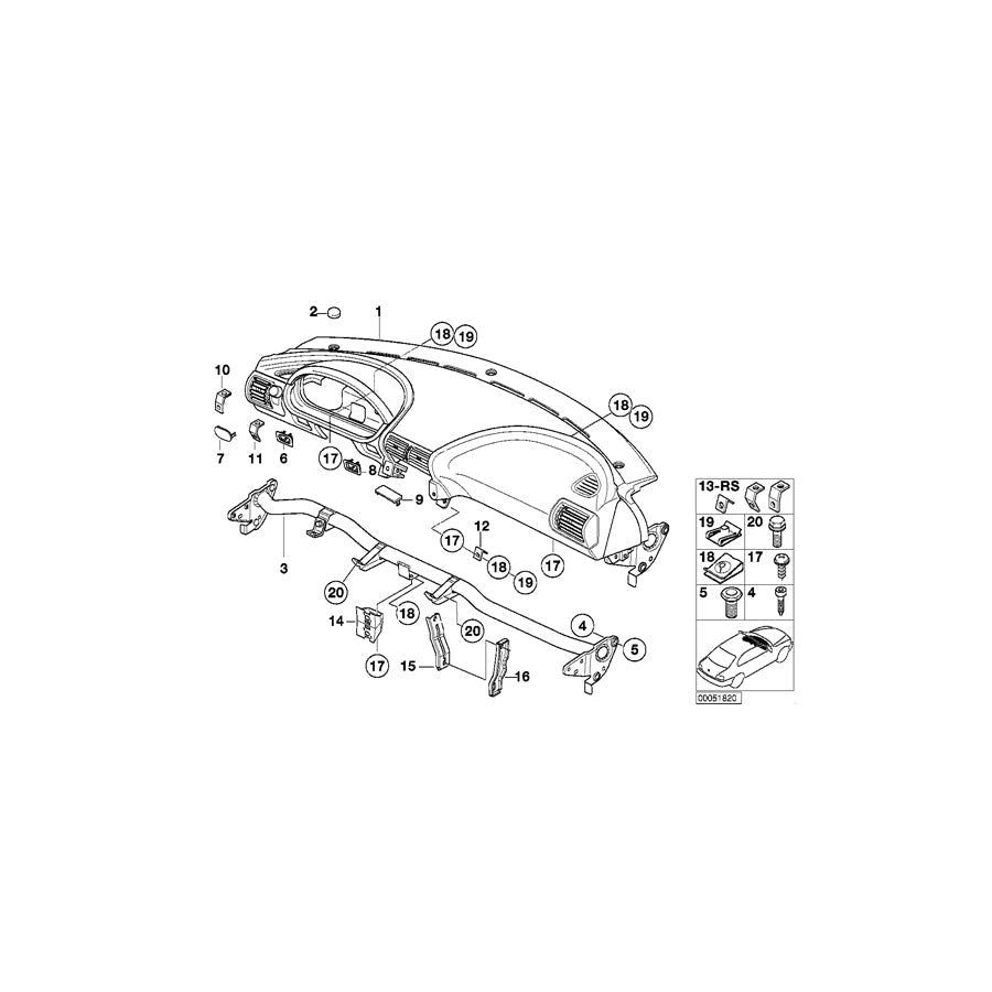 Genuine BMW 51458410101 E36 Trim Panel Dashboard Q6ES ESTORILBL. (Inc. & Z3 M) | ML Performance US Car Parts