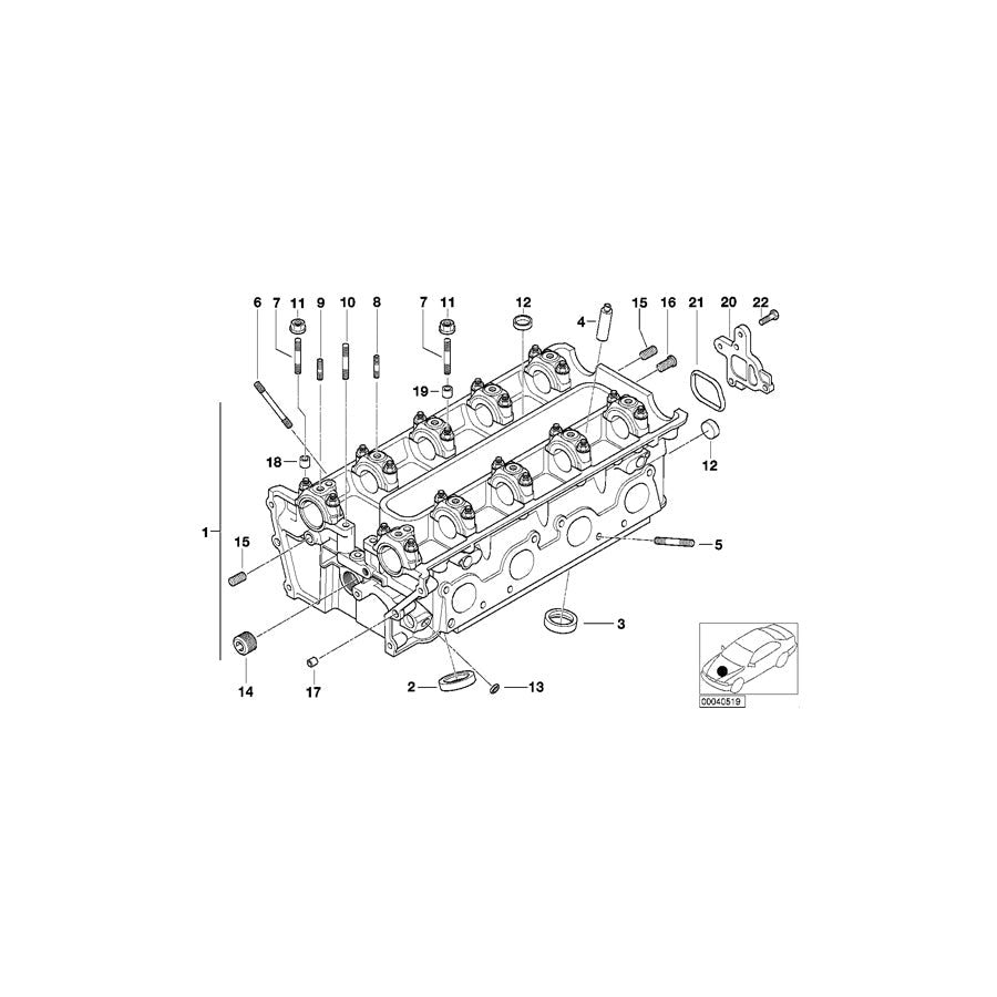 Genuine BMW 11121407007 E39 E52 Cylinder Head Zyl. 5-8 (Inc. M5 & Z8) | ML Performance US Car Parts