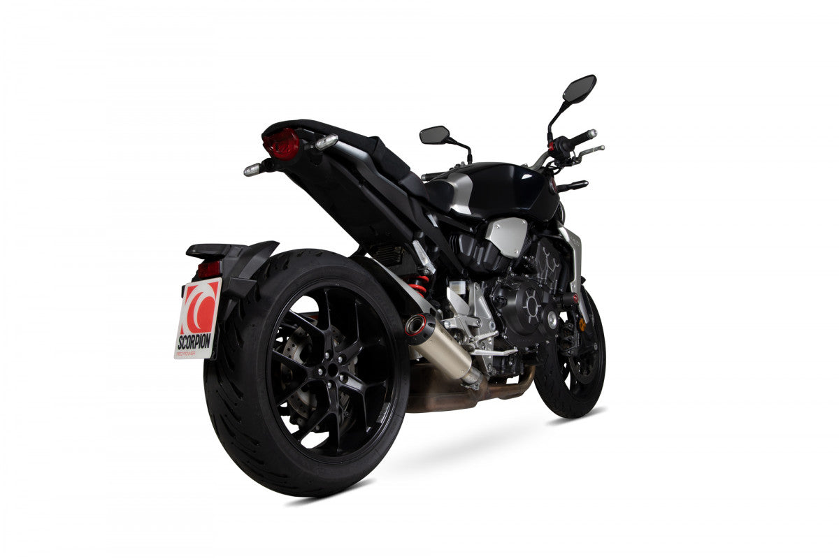 Scorpion PHA187TEO Honda CB1000 R Red Power Slip-On - Titanium Sleeve | ML Performance US US