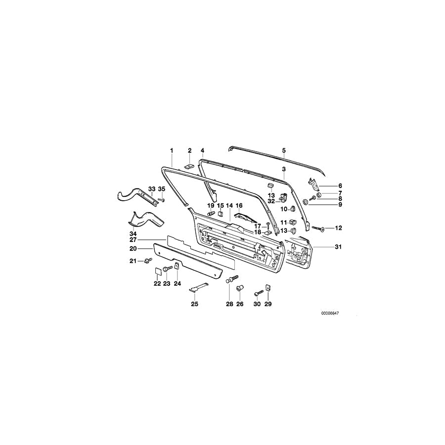 Genuine BMW 51498133230 E34 Upper Trunk Lid Trim Panel ULTRAMARIN (Inc. 518i, 525tds & 525td) | ML Performance US Car Parts