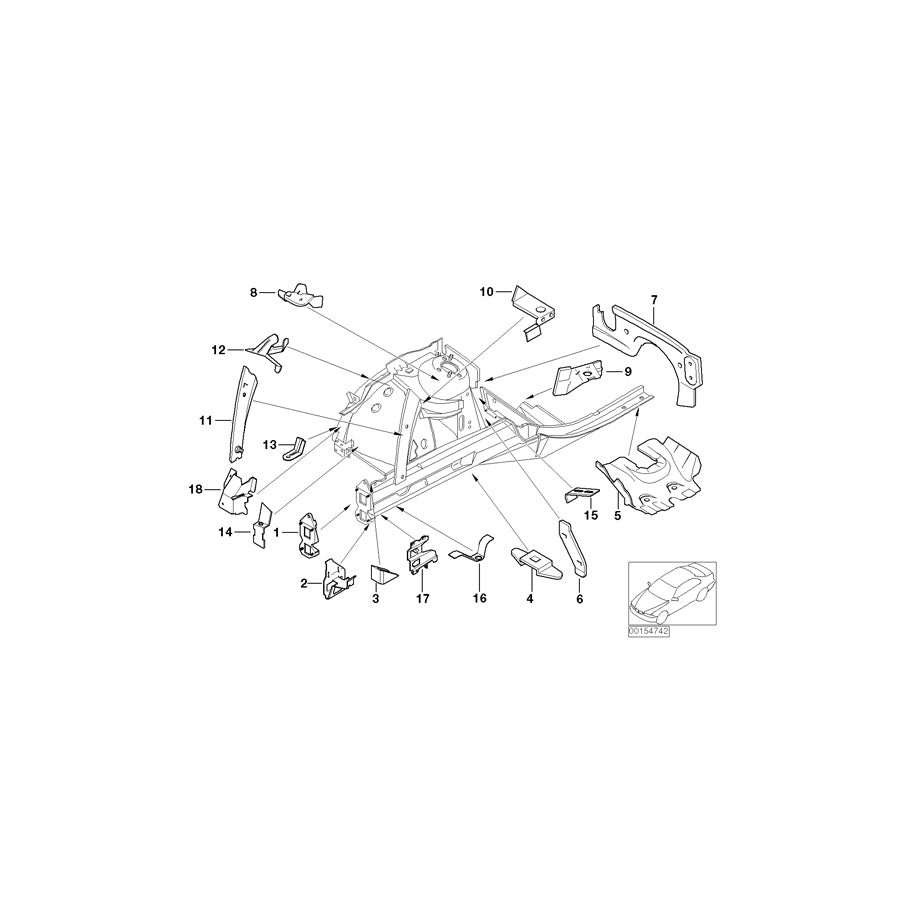 Genuine BMW 41117001506 E65 E66 E67 Holder, Brake Hose, Right (Inc. 730d, 730Ld & 760i) | ML Performance US