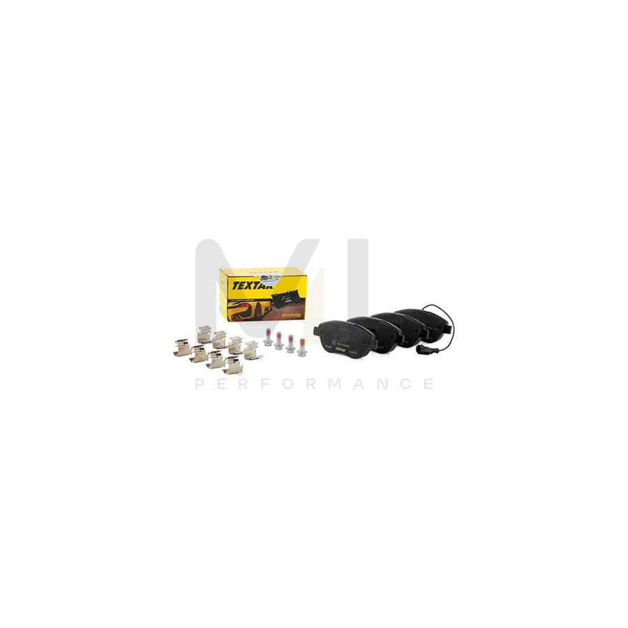 TEXTAR 2370802 Brake pad set with integrated wear warning contact, with brake caliper screws, with accessories | ML Performance Car Parts