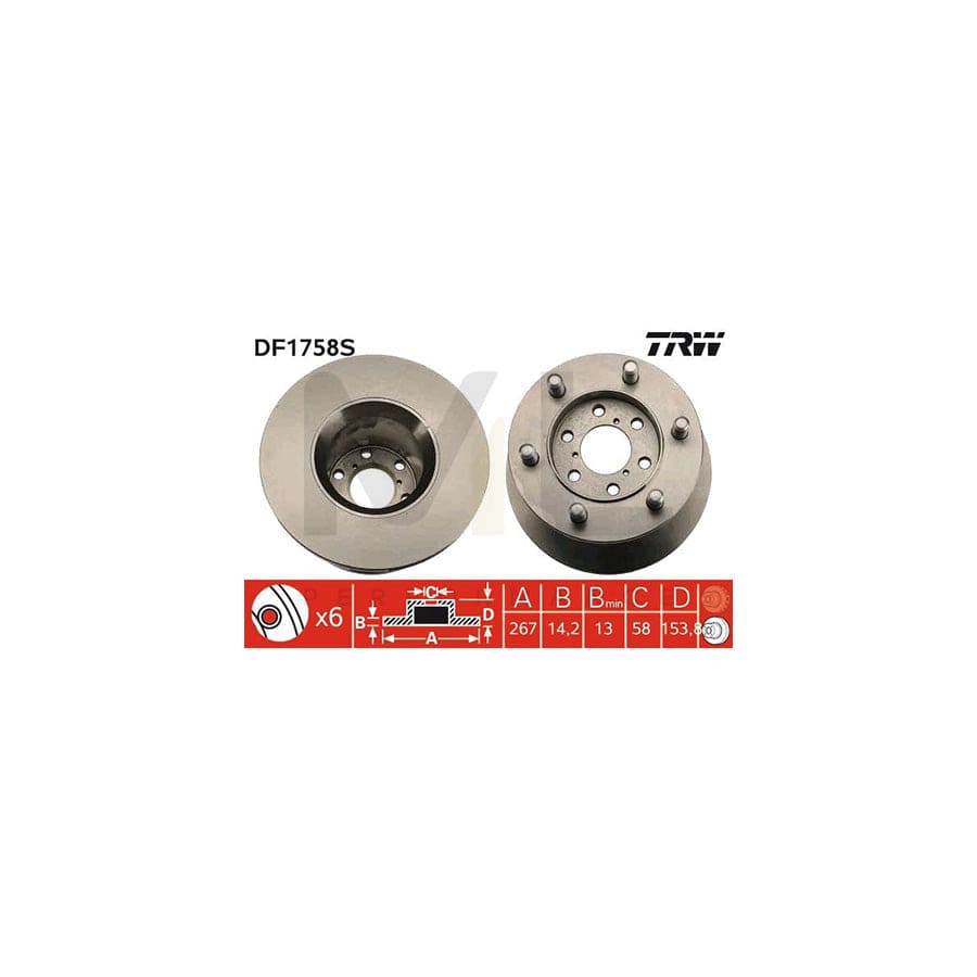 TRW DF1758S Brake Disc for IVECO Daily Solid, Painted | ML Performance Car Parts