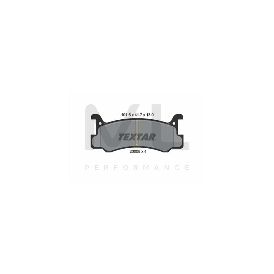 TEXTAR 2000801 Brake pad set not prepared for wear indicator | ML Performance Car Parts