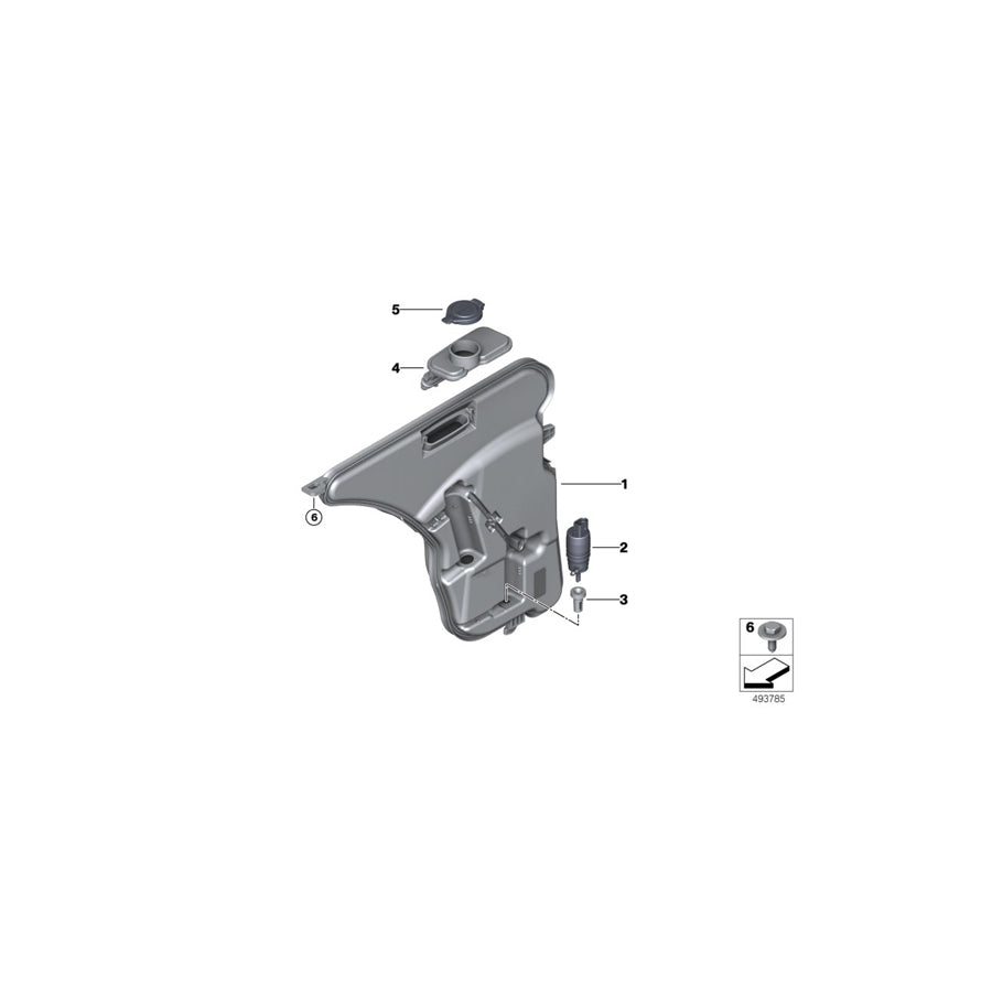 Genuine BMW 61669478625 G15 F93 G14 Windshield Cleaning Container (Inc. M850iX, M8 & 840dX) | ML Performance US Car Parts