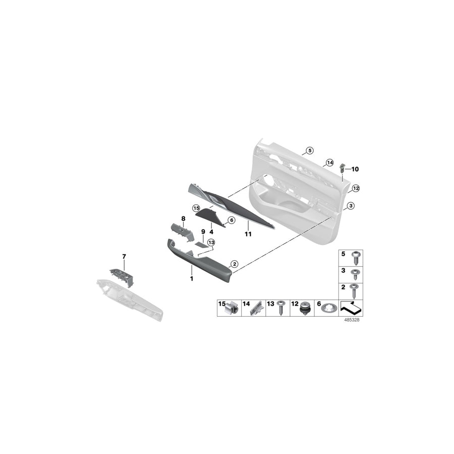 Genuine BMW 51417466309 G32 Trim Cover, Switch Module, Left SCHWARZ (Inc. 620d, 640dX & 640i) | ML Performance US Car Parts
