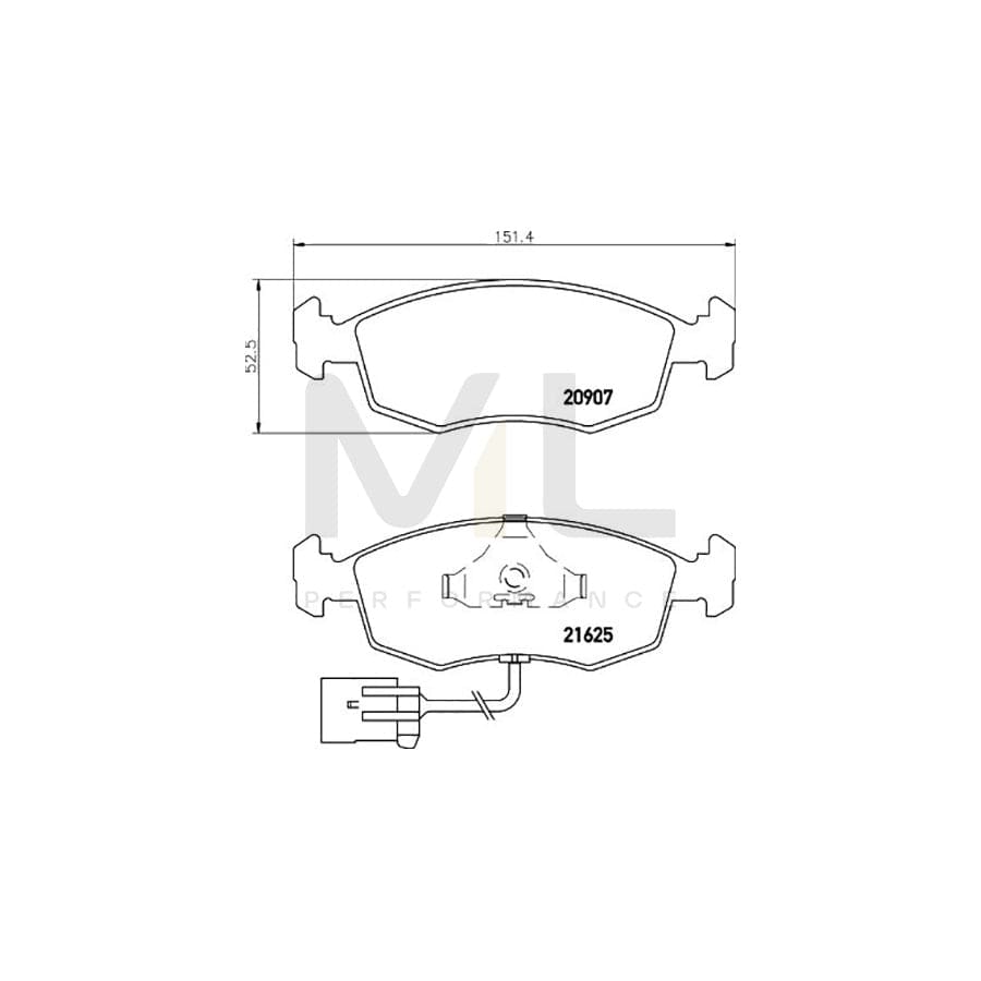 TEXTAR 2162501 Brake pad set for FORD SCORPIO with integrated wear warning contact | ML Performance Car Parts