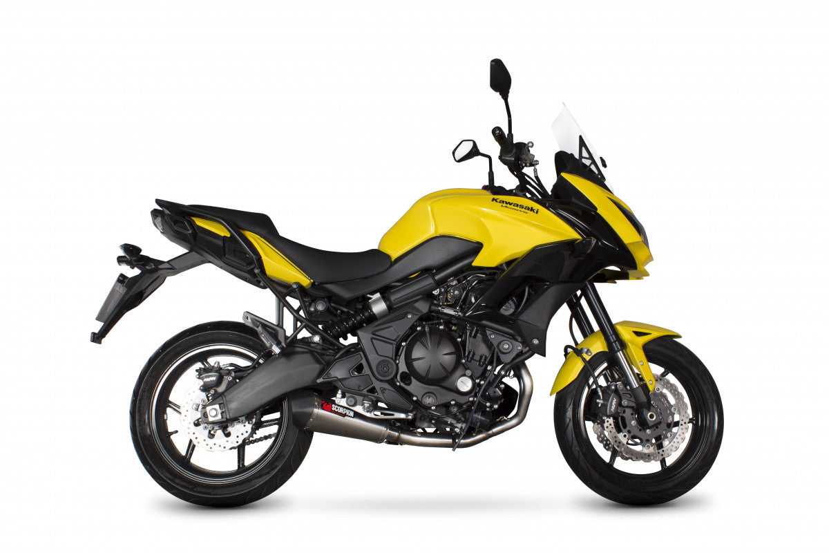 Scorpion RKA110SYSSEO Kawasaki Versys 650 Serket Taper Full System - Brushed Stainless Steel Sleeve | ML Performance US US