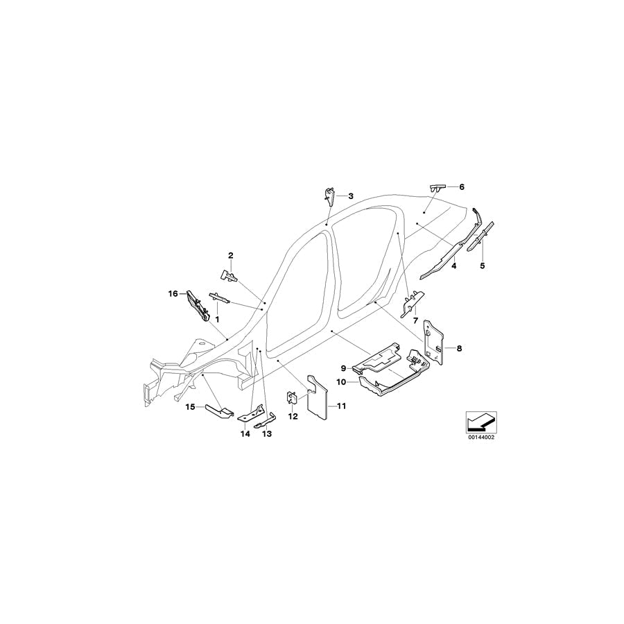 Genuine BMW 41147135324 E61 E60 Moulded Part F Supporting Strut, Right (Inc. 525d, M5 & 523i) | ML Performance US