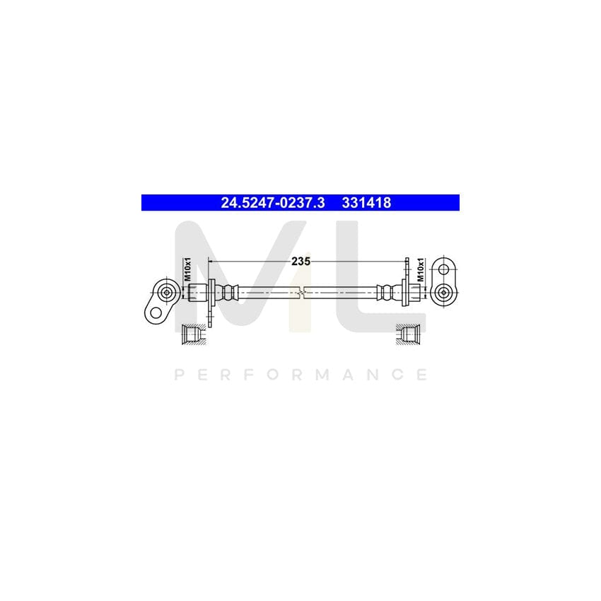 ATE 24.5247-0237.3 Brake Hose 235mm