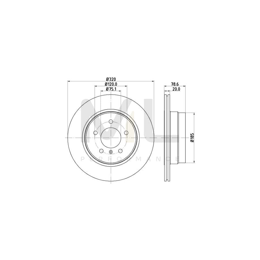 HELLA PRO High Carbon 8DD 355 128-761 Brake Disc Internally Vented, Coated, High-carbon, without wheel hub, without wheel studs