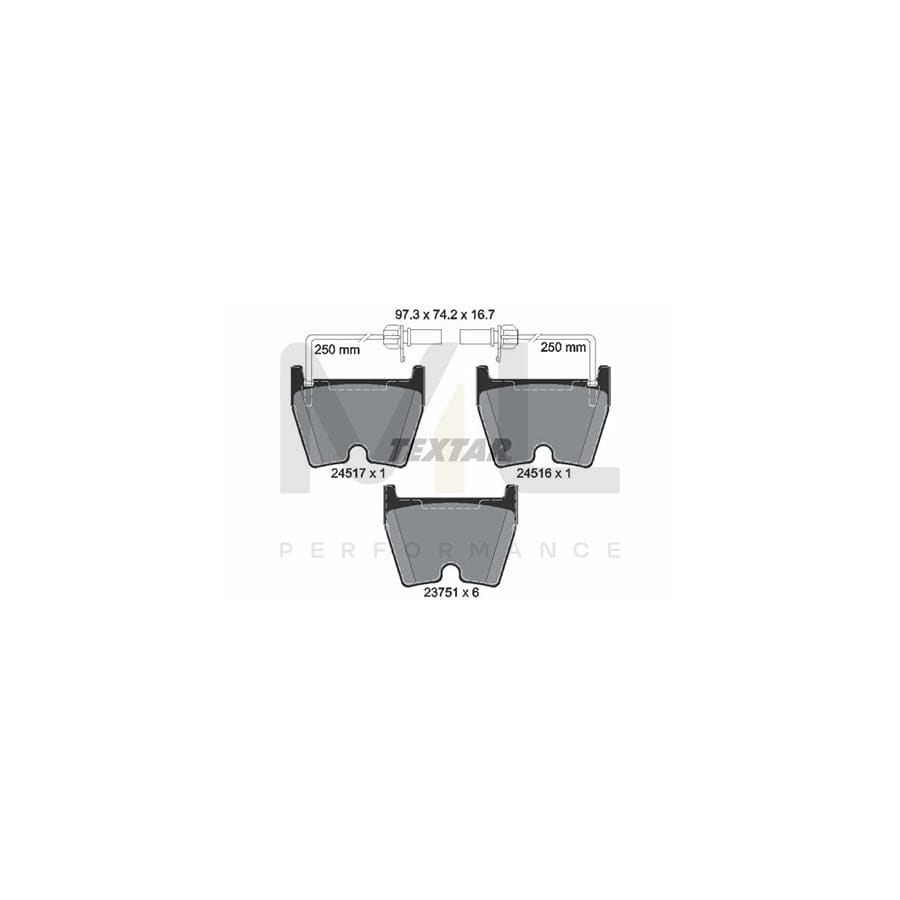 TEXTAR 2451701 Brake pad set for AUDI A4 with integrated wear warning contact | ML Performance Car Parts