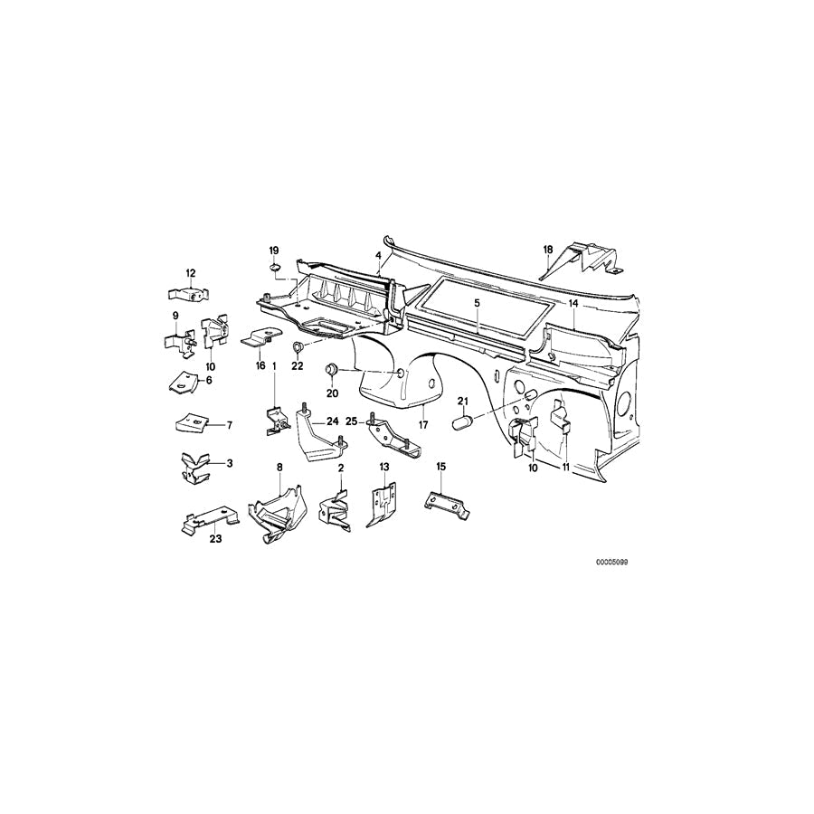 Genuine BMW 41141911118 E30 Cooling Water Compensation Tank Bracket (Inc. 318i, 323i & 324td) | ML Performance US