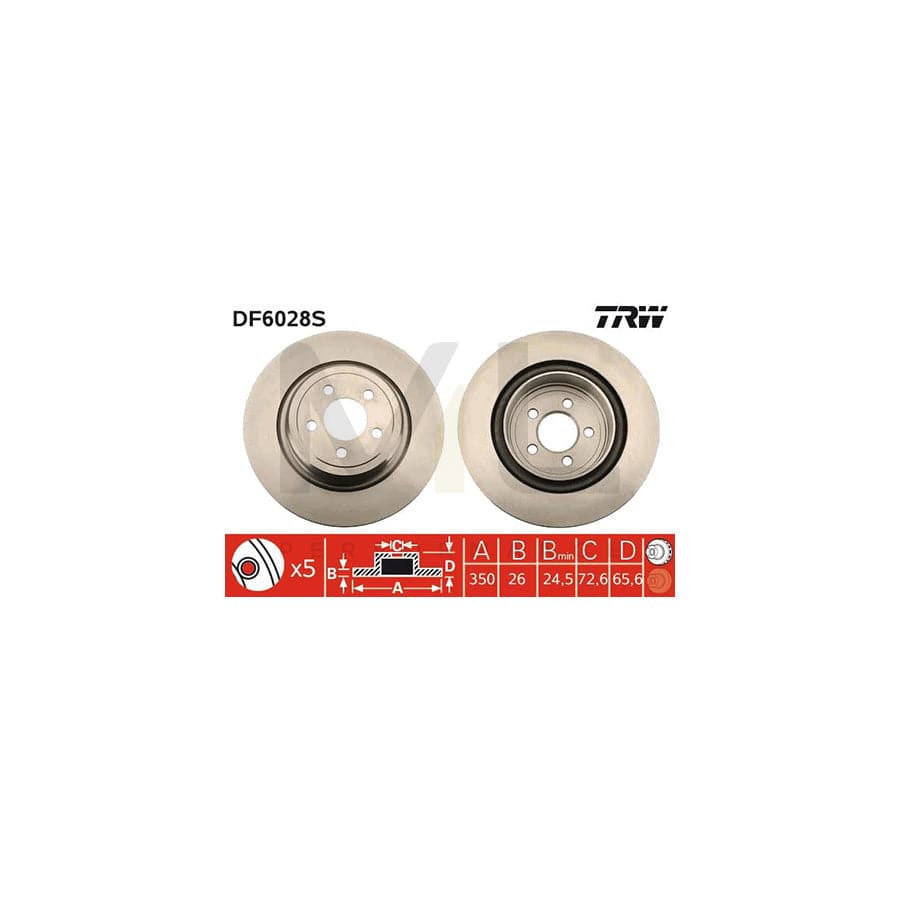 TRW DF6028S Brake Disc Vented, Painted | ML Performance Car Parts