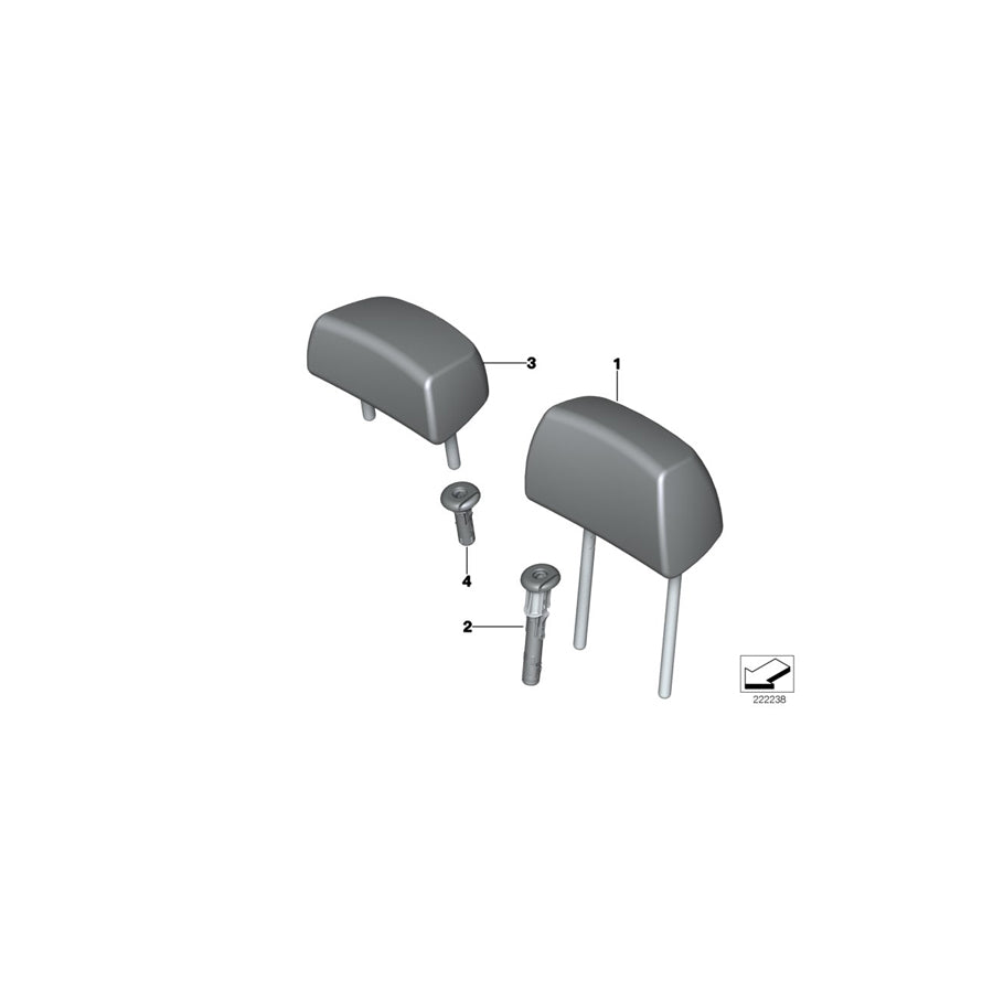 Genuine BMW 52207367255 F25 Headrest Leather ELFENBEINWEISS (Inc. X3) | ML Performance US Car Parts