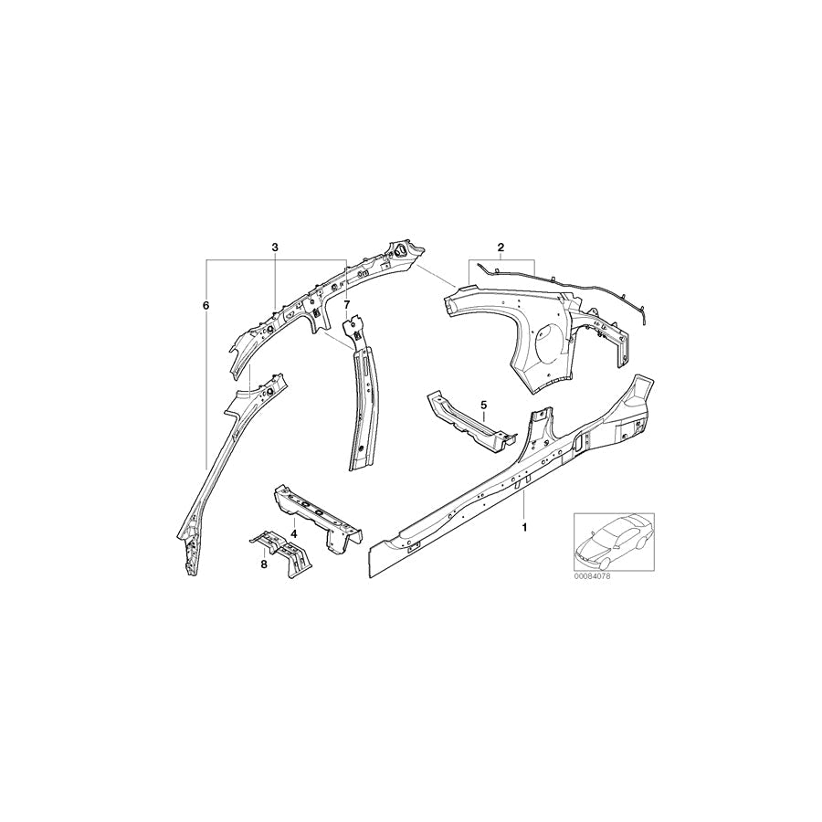 Genuine BMW 41127039693 E46 Left Side Member (Inc. 330xd, 330d & 328i) | ML Performance US