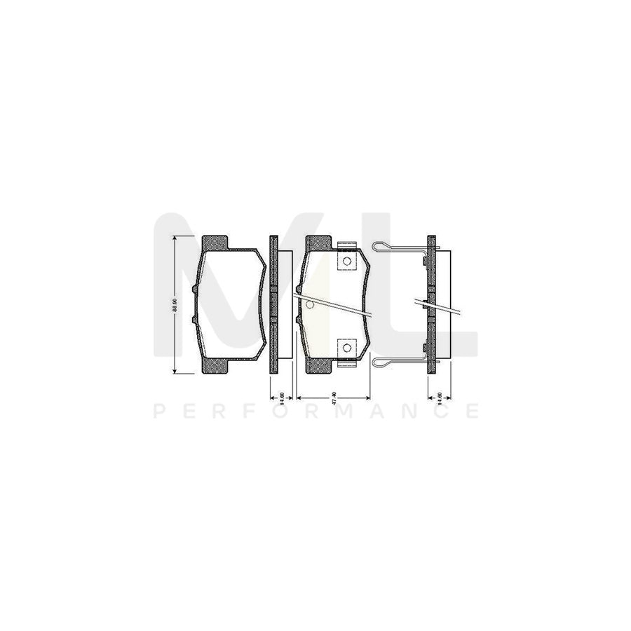 Bosch 0986Tb2179 Brake Pad Set Excl. Wear Warning Contact, With Accessories | ML Performance Car Parts