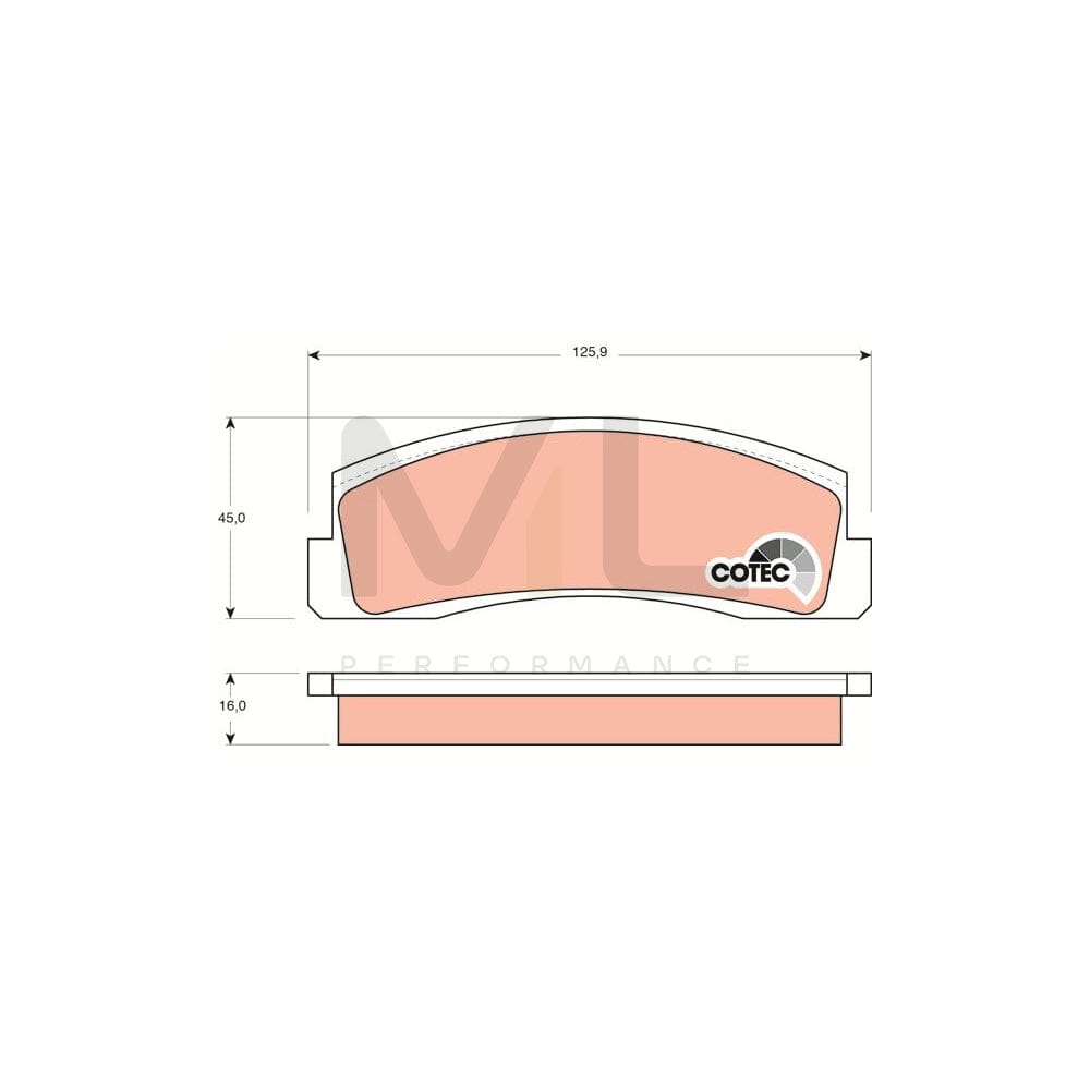 TRW Cotec Gdb265 Brake Pad Set Not Prepared For Wear Indicator | ML Performance Car Parts