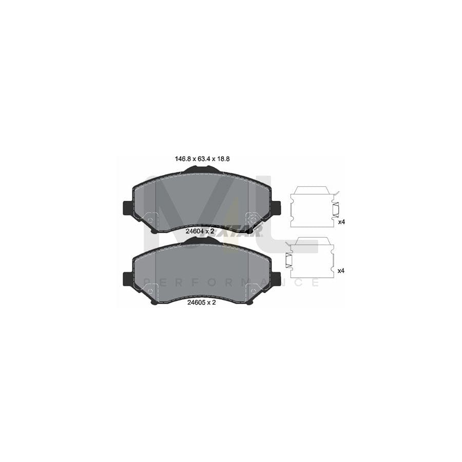 TEXTAR 2460401 Brake pad set with acoustic wear warning | ML Performance Car Parts