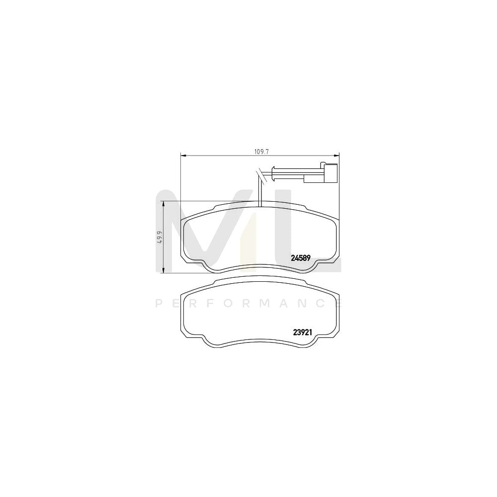Hella 8DB 355 013-511 Brake Pad Set With Integrated Wear Warning Contact, With Brake Caliper Screws