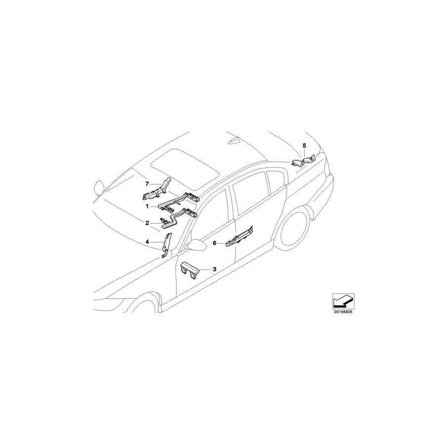 Genuine BMW 61136937111 E90 E91 Wiring Duct A-Pillar, Left (Inc. 330d, 328xi & 316d) | ML Performance US Car Parts