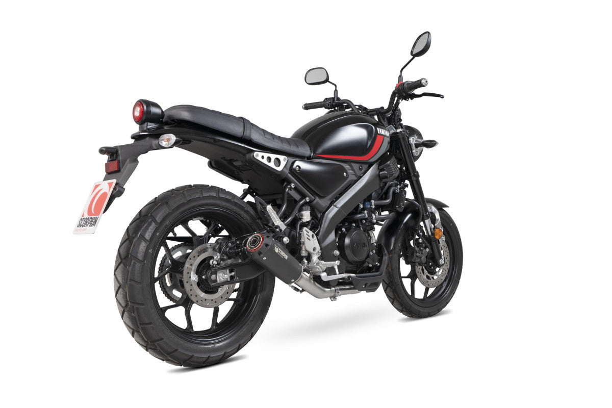 Scorpion PYA117SYSBCER Yamaha XSR-125 Red Power Full System - Black Ceramic Coated Sleeve | ML Performance US US