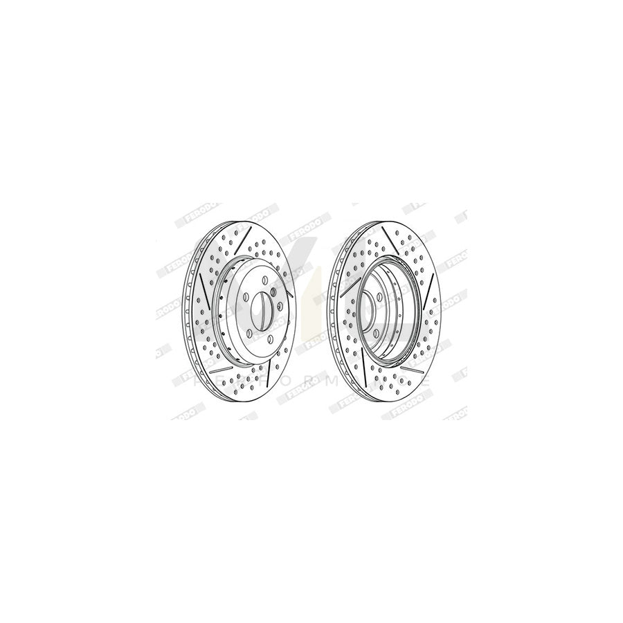 FERODO DDF2622VC-1 Brake Disc Perforated / Vented, Two-piece brake disc, Coated | ML Performance Car Parts