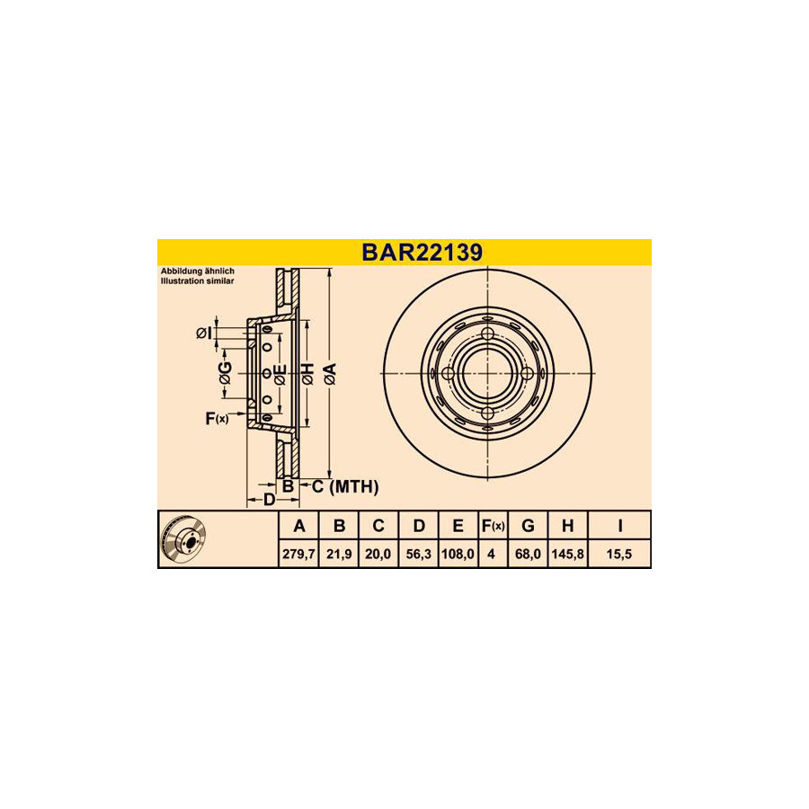 Barum Bar22139 Brake Disc