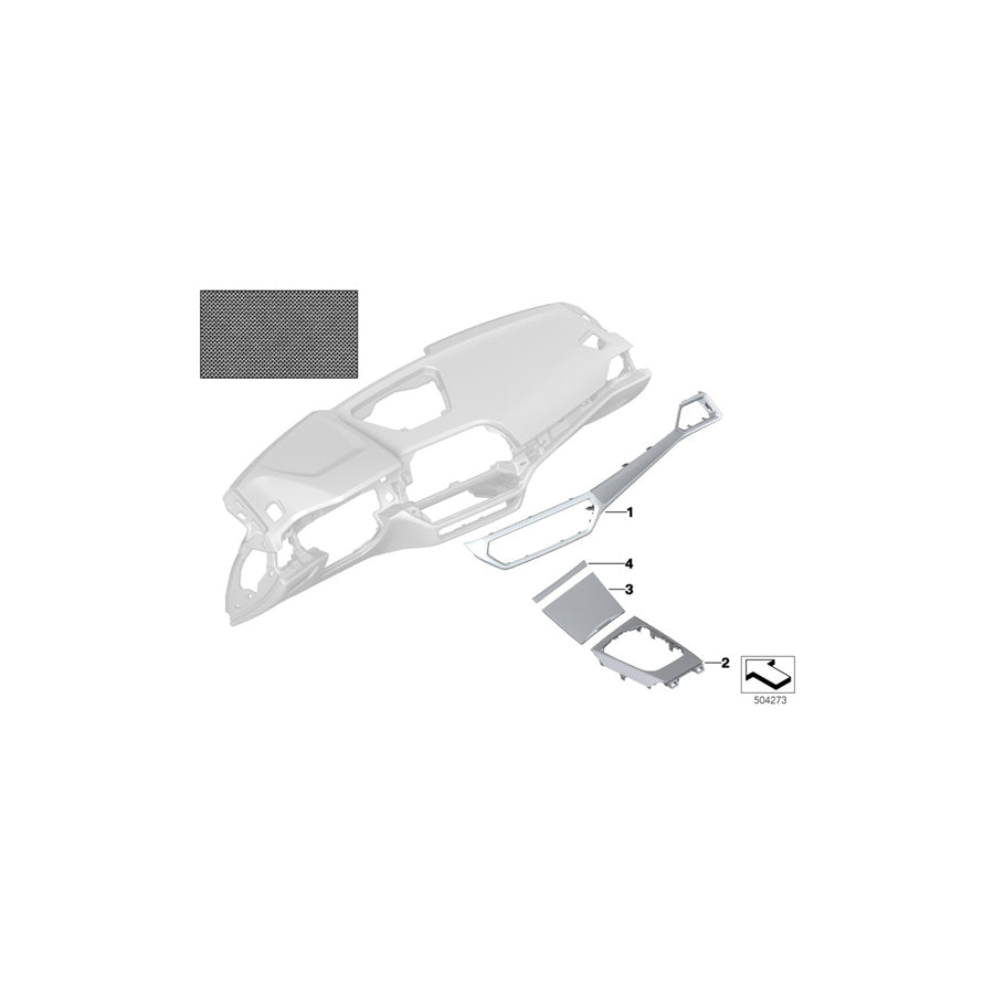 Genuine BMW 51167993093 G20 G21 Trim, Cup Holder, Aluminum Mesh (Inc. 330iX, M340i & 320d) | ML Performance US Car Parts