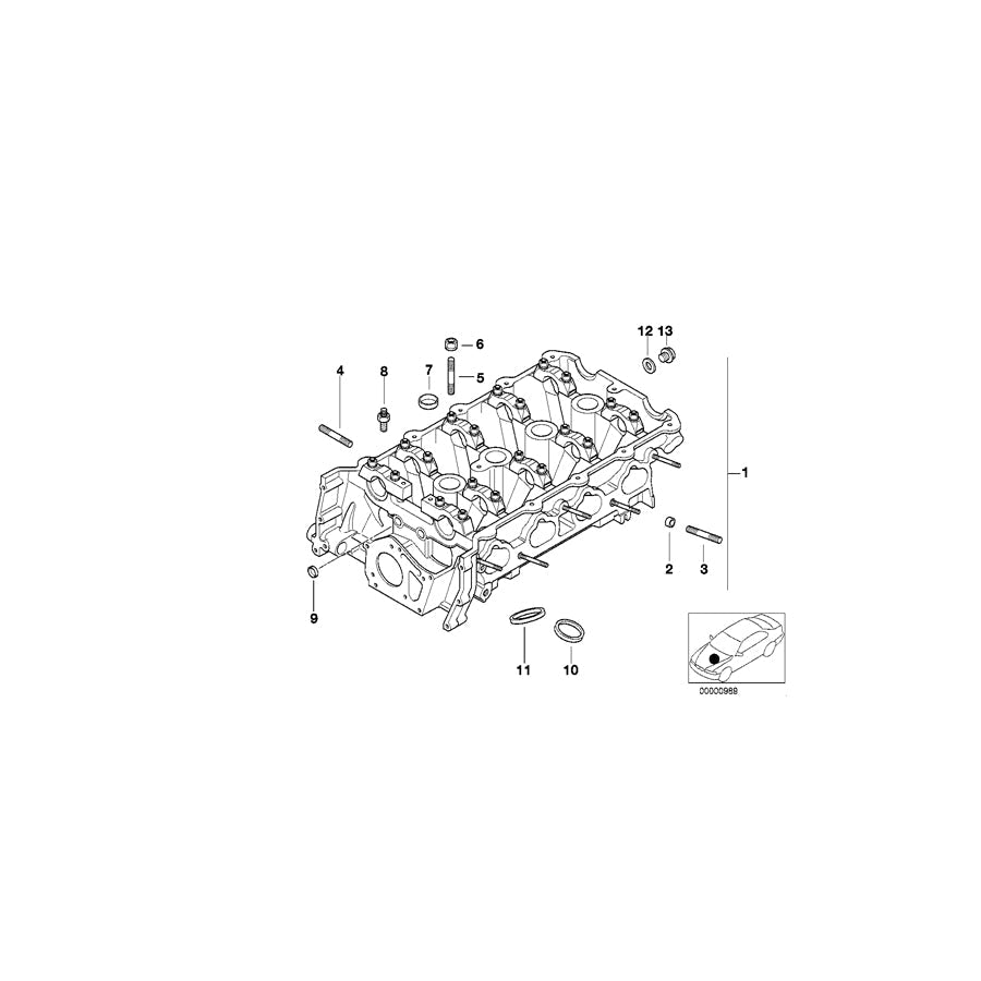 Genuine BMW 11121433913 E36 Cylinder Head (Inc. 318is, 318i & 318ti) | ML Performance US Car Parts